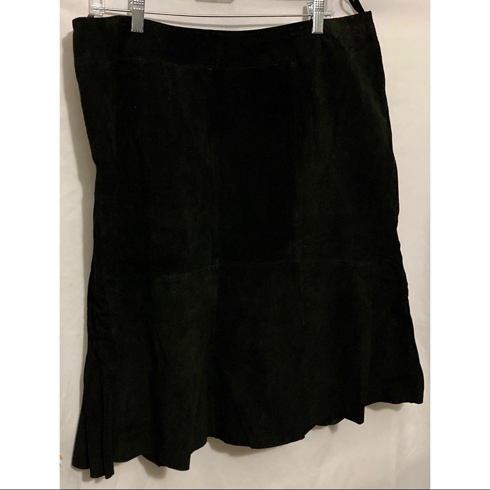 Size 20W Spiegel Black Suede Leather Skirt New NWT